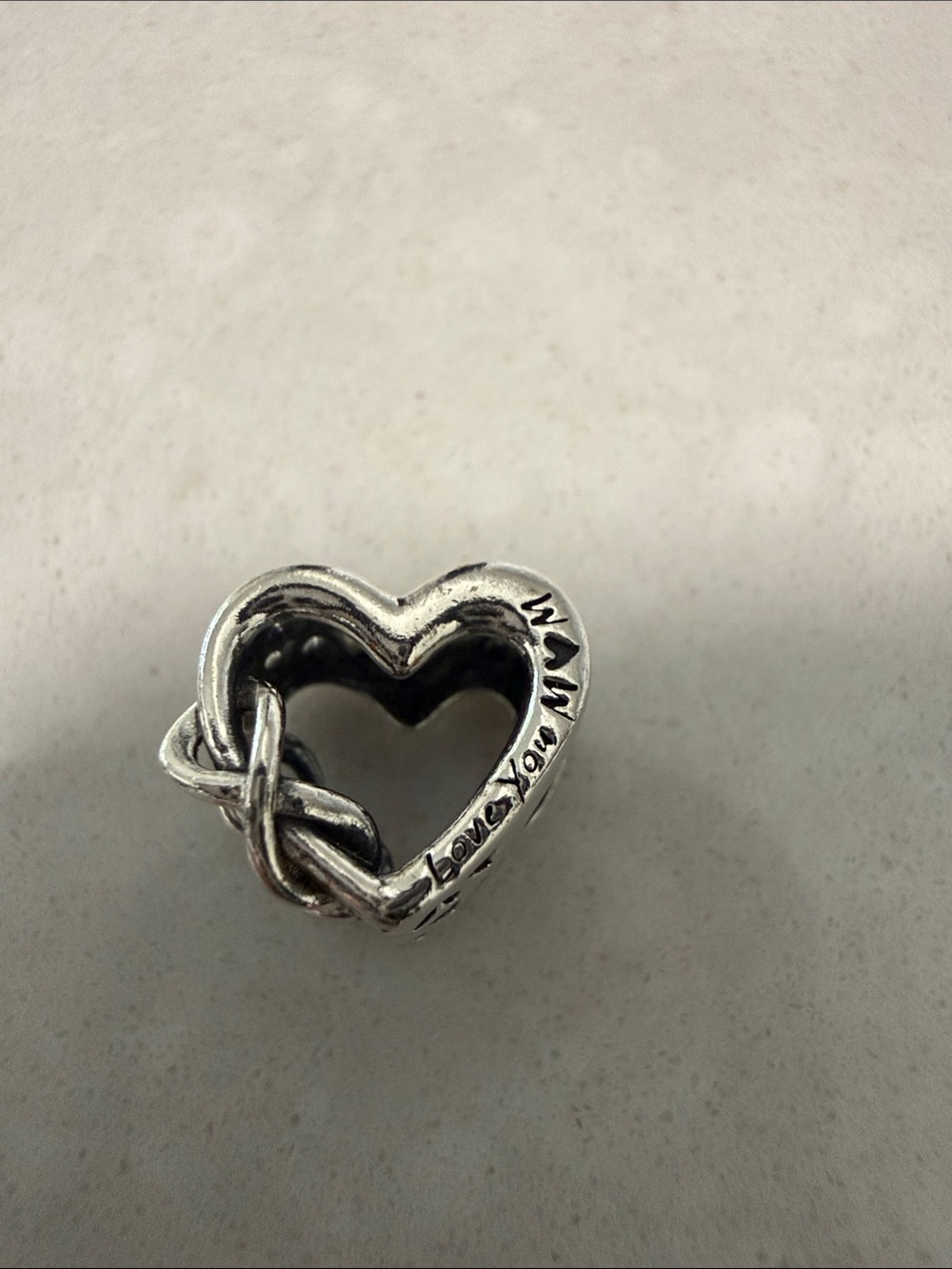 Pandora Sterling Silver Heart Knot Charm in Silver- love you mom!